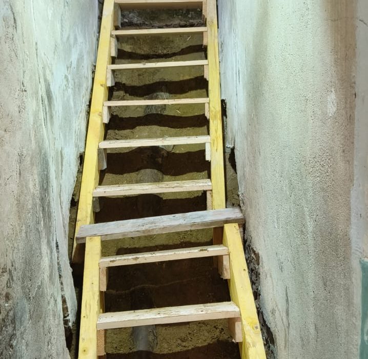 Pendant la Rénovation d'escalier