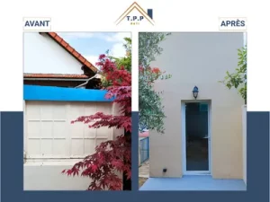 Rénovation garage arrière en une habitation porte entrée fenêtre à Thiais_52