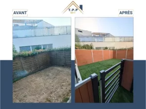 Rénovation jardin extérieur pelouse synthétique cours_59