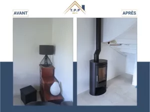 Rénovation piece a vivre cassage mur ajout poêle pour agrandir_65
